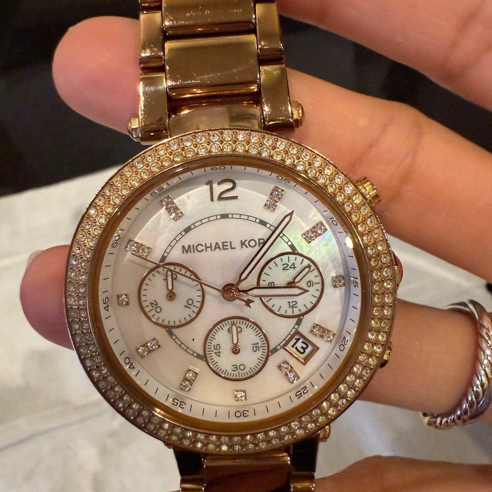 Micheal Kors gold rose watch